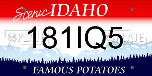 181IQ5 Idaho License Plate