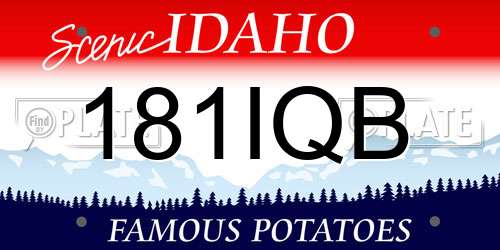 181IQB Idaho License Plate