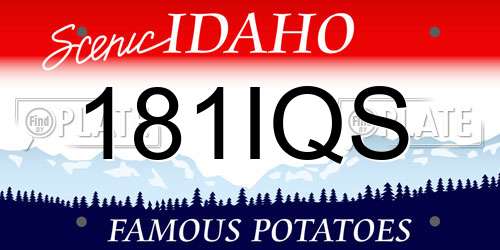 181IQS Idaho License Plate