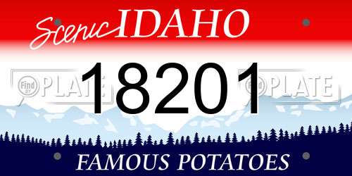 18201 Idaho License Plate