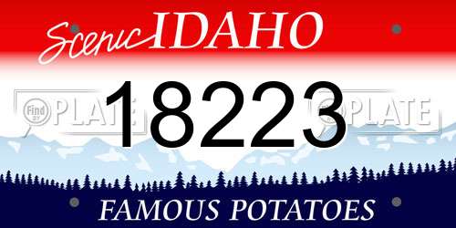 18223 Idaho License Plate