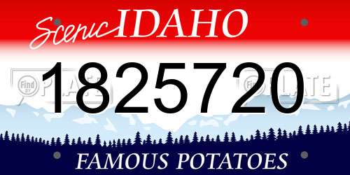 1825720 Idaho License Plate