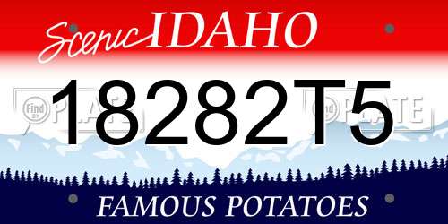 18282T5 Idaho License Plate