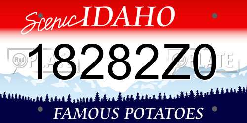 18282Z0 Idaho License Plate