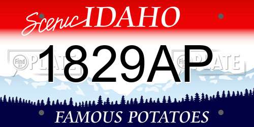 1829AP Idaho License Plate