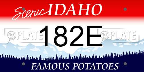 182E Idaho License Plate