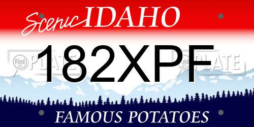 182XPF Idaho License Plate