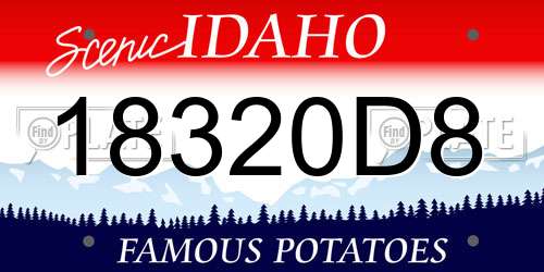18320D8 Idaho License Plate