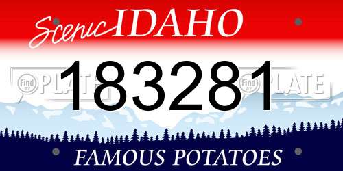 183281 Idaho License Plate