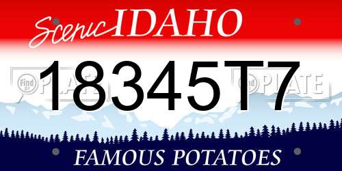 18345T7 Idaho License Plate