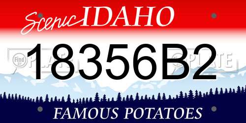 18356B2 Idaho License Plate