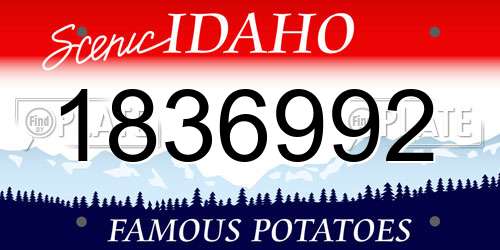 1836992 Idaho License Plate