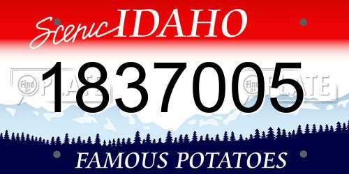 1837005 Idaho License Plate