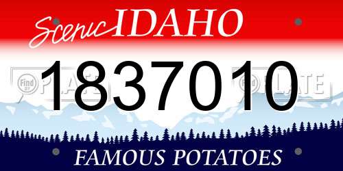 1837010 Idaho License Plate