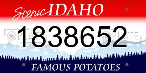 1838652 Idaho License Plate