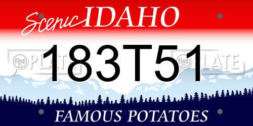 183T51 Idaho License Plate