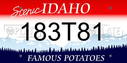 183T81 Idaho License Plate