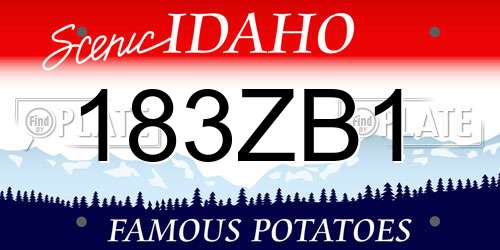 183ZB1 Idaho License Plate