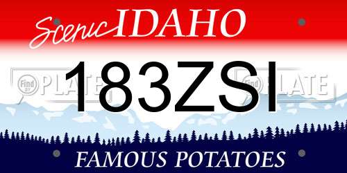 183ZSI Idaho License Plate