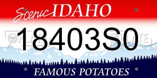 18403S0 Idaho License Plate