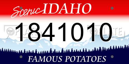 1841010 Idaho License Plate