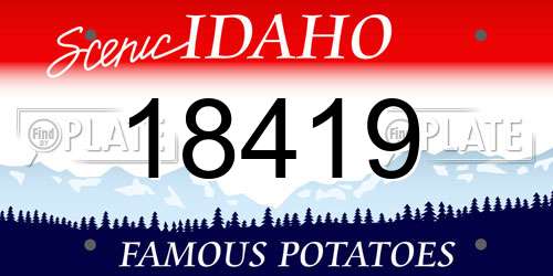 18419 Idaho License Plate
