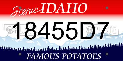 18455D7 Idaho License Plate