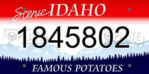 1845802 Idaho License Plate