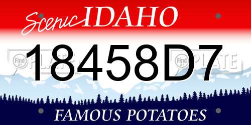 18458D7 Idaho License Plate