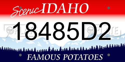 18485D2 Idaho License Plate
