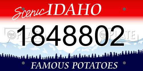 1848802 Idaho License Plate