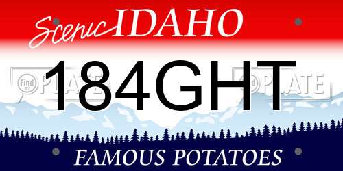 184GHT Idaho License Plate
