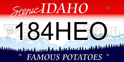 184HEO Idaho License Plate