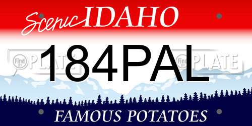 184PAL Idaho License Plate