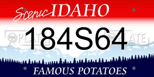 184S64 Idaho License Plate