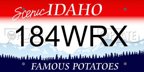 184WRX Idaho License Plate