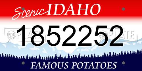 1852252 Idaho License Plate