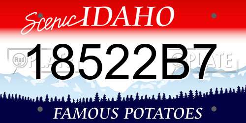 18522B7 Idaho License Plate