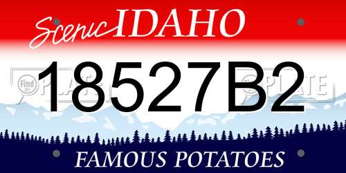 18527B2 Idaho License Plate