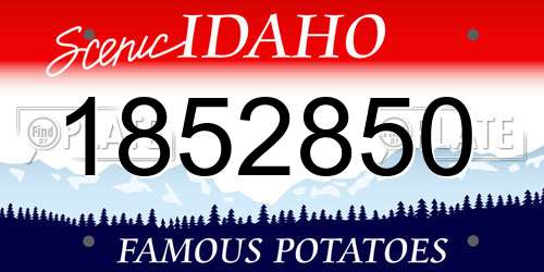 1852850 Idaho License Plate