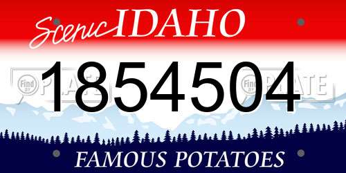 1854504 Idaho License Plate