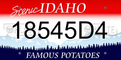 18545D4 Idaho License Plate