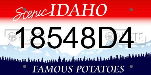 18548D4 Idaho License Plate