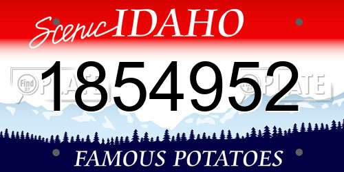 1854952 Idaho License Plate