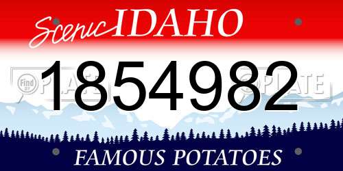 1854982 Idaho License Plate