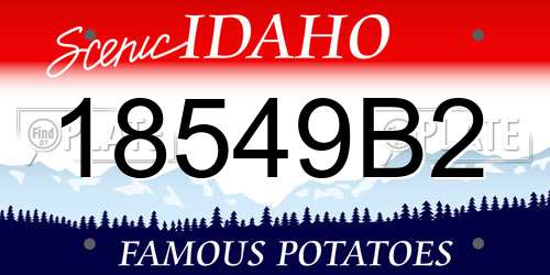 18549B2 Idaho License Plate