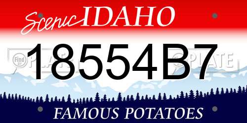 18554B7 Idaho License Plate