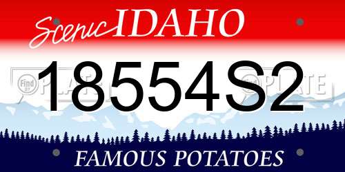 18554S2 Idaho License Plate