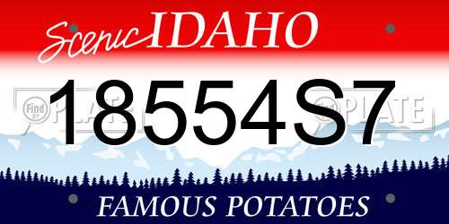 18554S7 Idaho License Plate