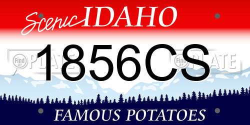 1856CS Idaho License Plate